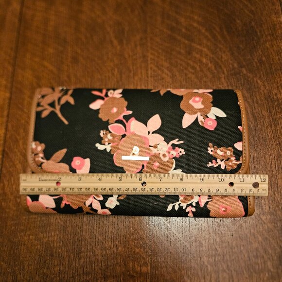 Spartina 449 Natural Linen Black Floral Print Hang Up Toiletry Bad - Picture 6 of 9